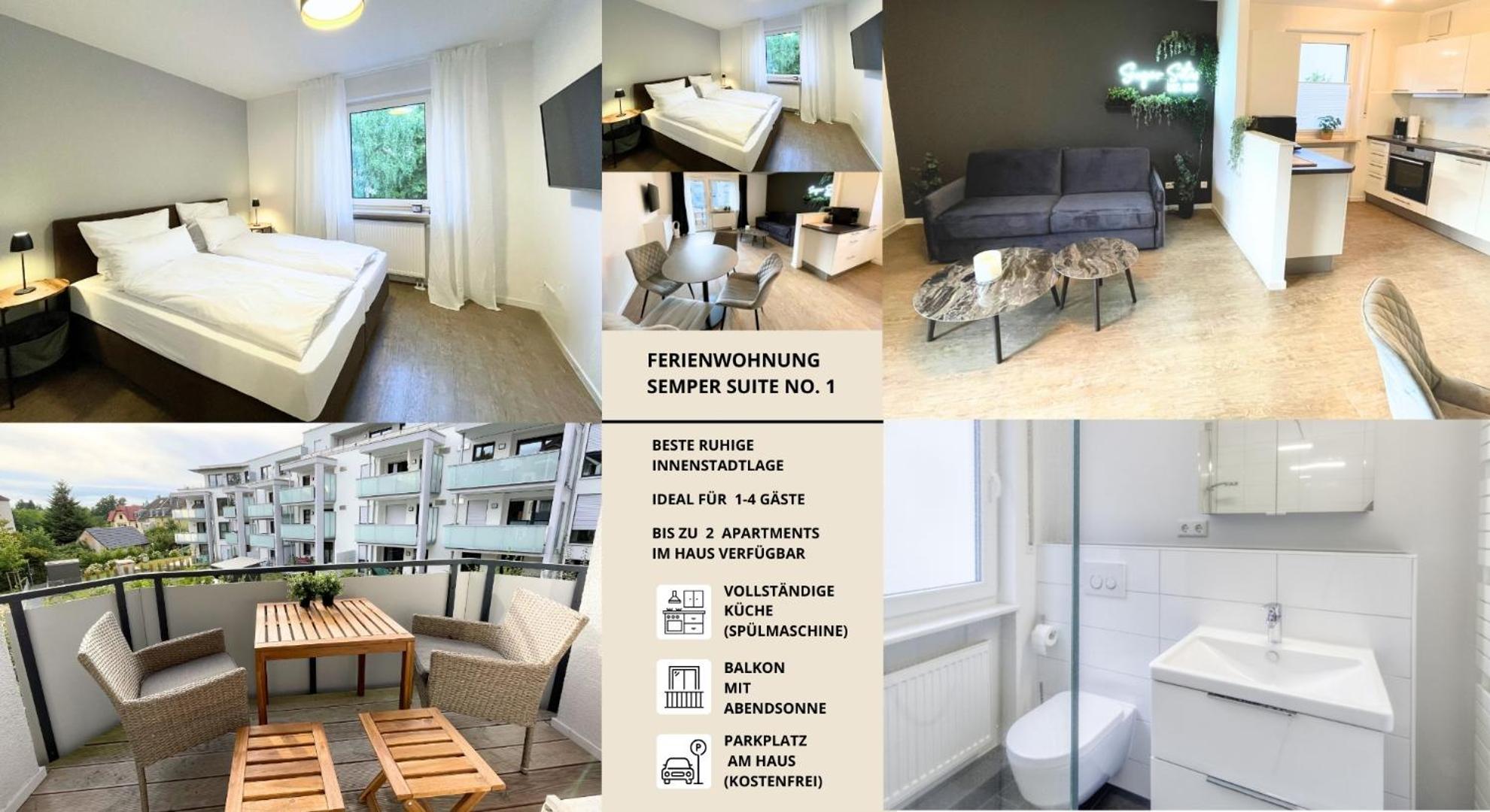 Semper Suite No1 - 2Zi Fewo 1-4 Pers, Balkon, Parkplatz, Hofgartennaehe Bayreuth Buitenkant foto